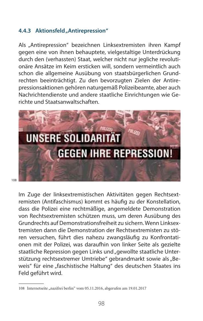 Seite 97 des Verfassungsschutzbericht 2016 Mecklenburg-Vorpommern