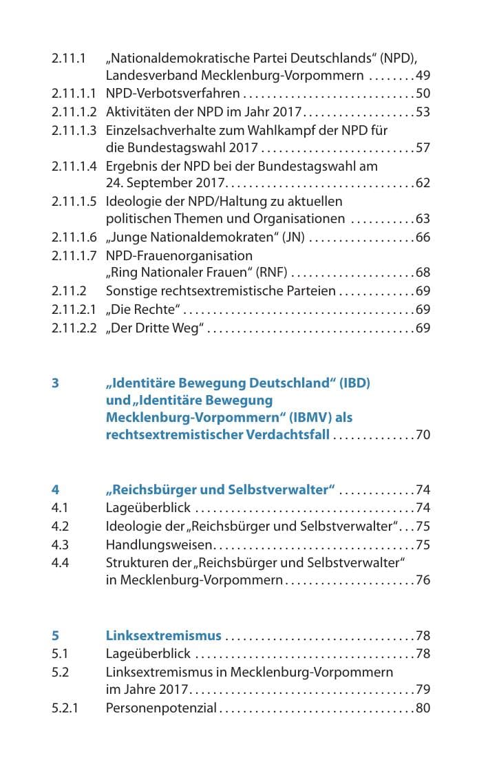 Seite 11 des Verfassungsschutzbericht 2017 Mecklenburg-Vorpommern