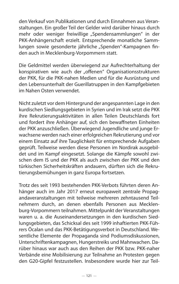 Seite 125 des Verfassungsschutzbericht 2017 Mecklenburg-Vorpommern