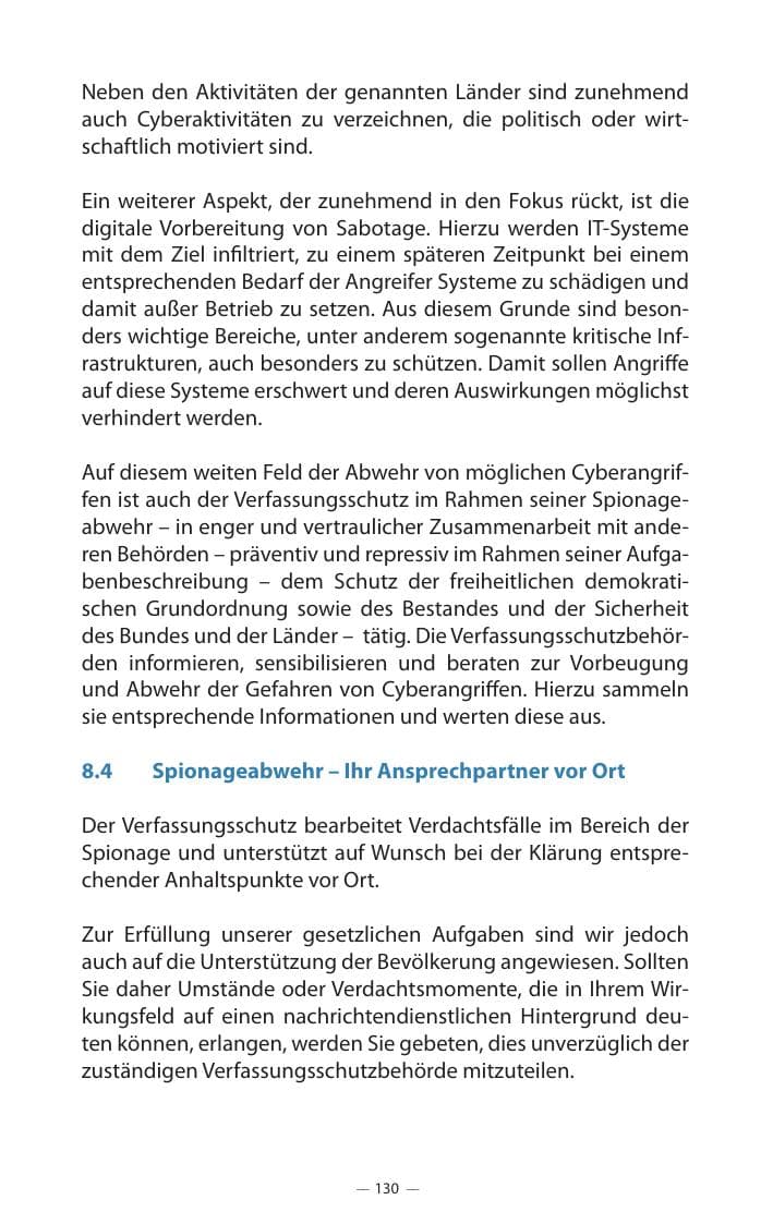 Seite 134 des Verfassungsschutzbericht 2017 Mecklenburg-Vorpommern