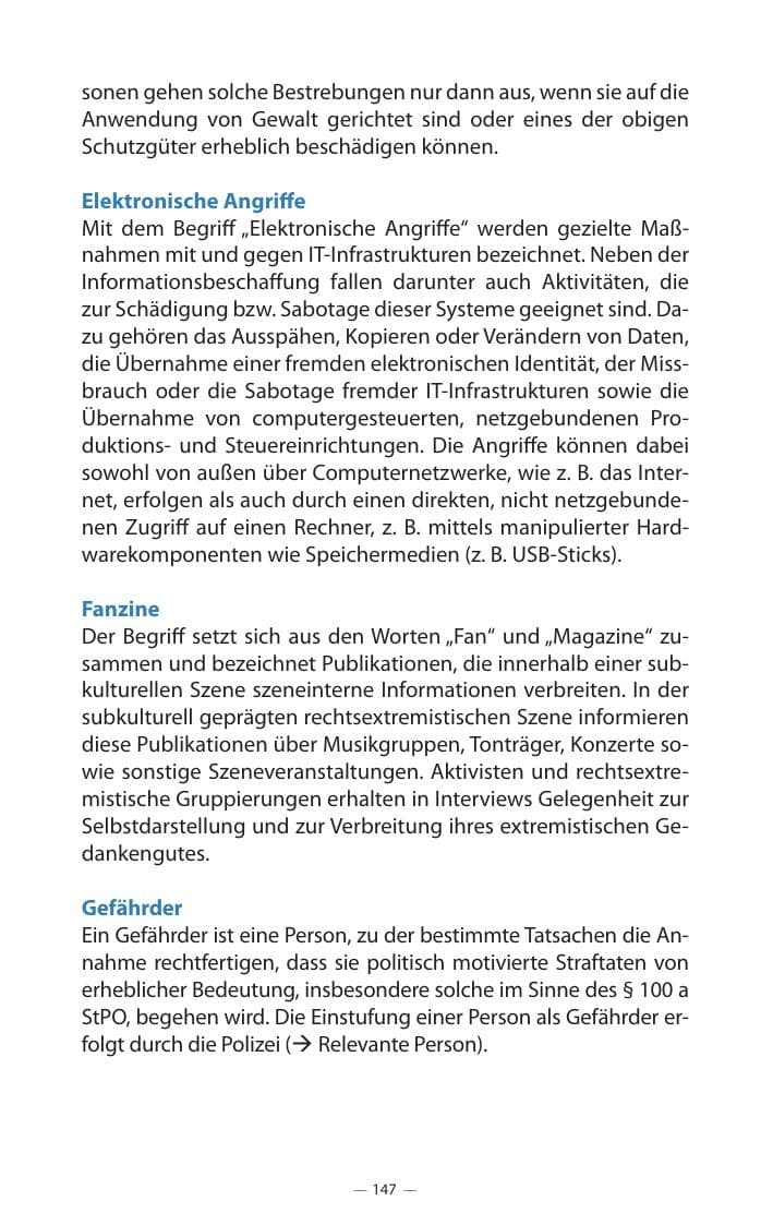 Seite 151 des Verfassungsschutzbericht 2017 Mecklenburg-Vorpommern