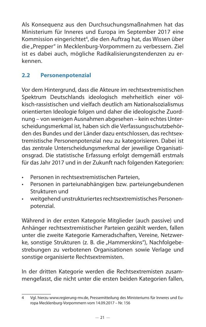 Seite 25 des Verfassungsschutzbericht 2017 Mecklenburg-Vorpommern