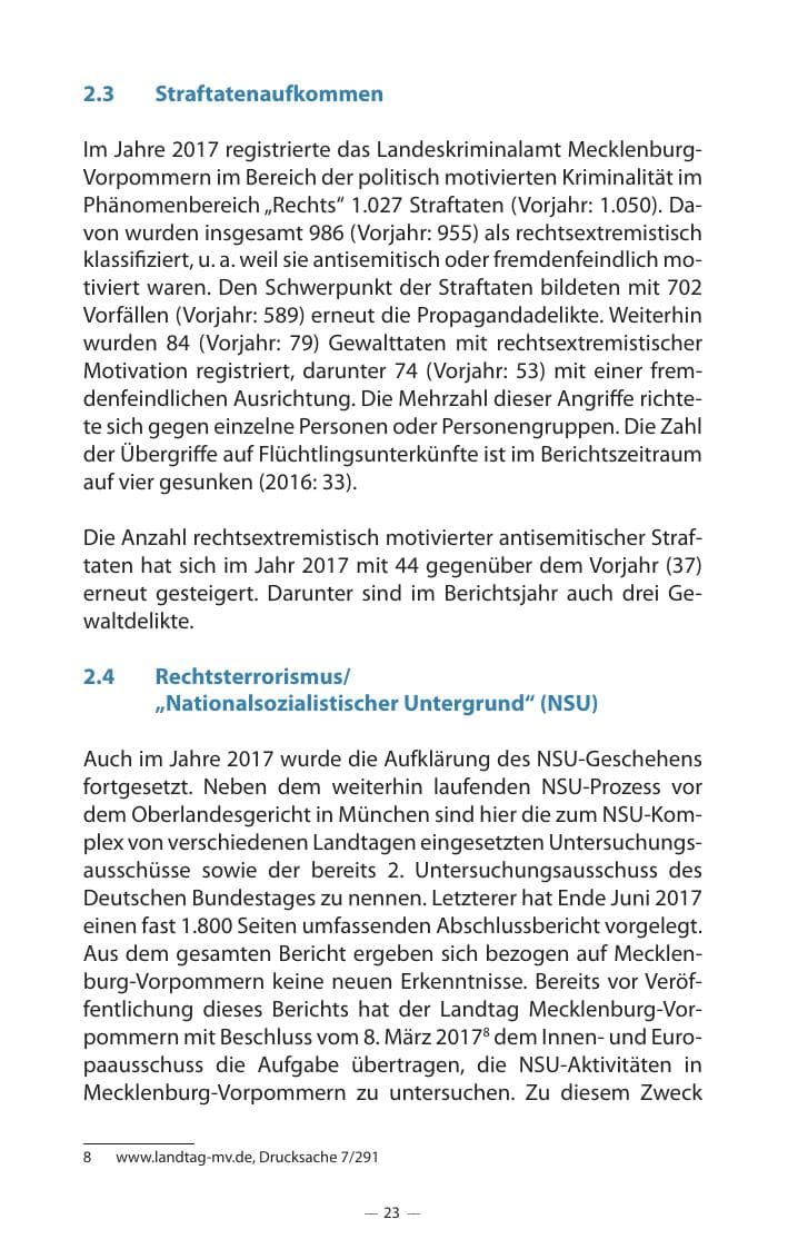 Seite 27 des Verfassungsschutzbericht 2017 Mecklenburg-Vorpommern