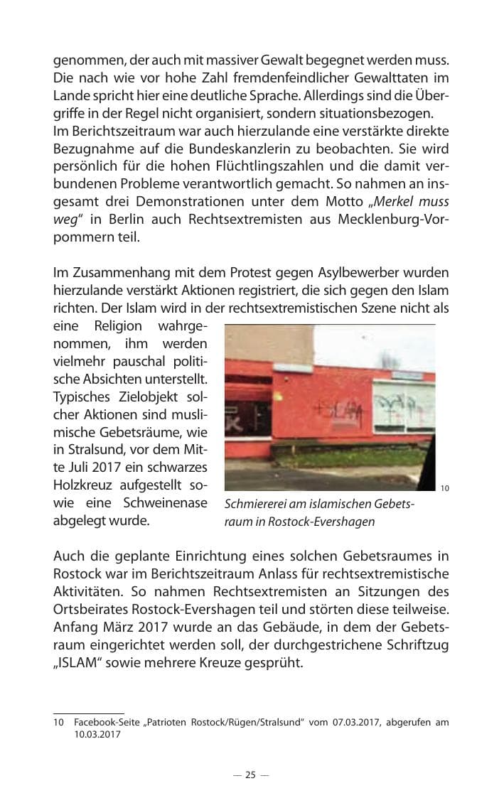 Seite 29 des Verfassungsschutzbericht 2017 Mecklenburg-Vorpommern