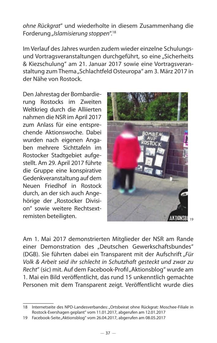 Seite 41 des Verfassungsschutzbericht 2017 Mecklenburg-Vorpommern