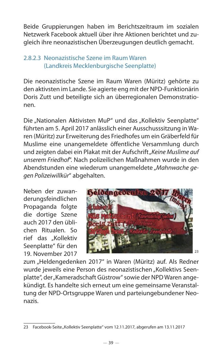 Seite 43 des Verfassungsschutzbericht 2017 Mecklenburg-Vorpommern