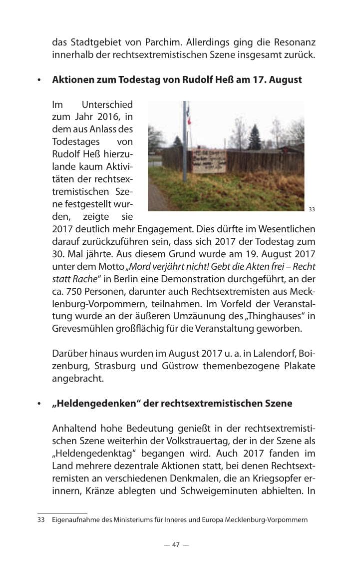 Seite 51 des Verfassungsschutzbericht 2017 Mecklenburg-Vorpommern