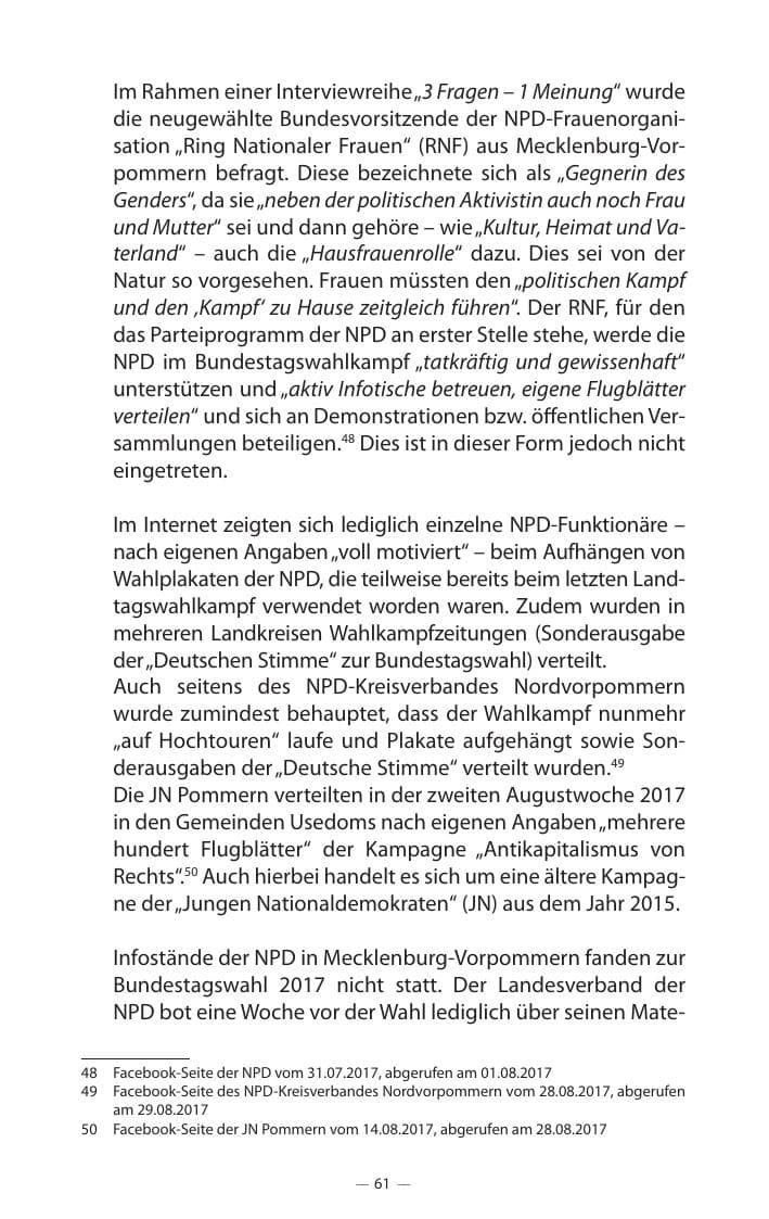 Seite 65 des Verfassungsschutzbericht 2017 Mecklenburg-Vorpommern