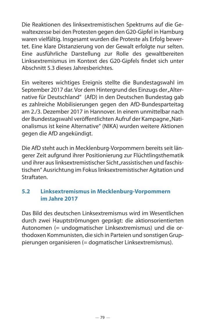 Seite 83 des Verfassungsschutzbericht 2017 Mecklenburg-Vorpommern