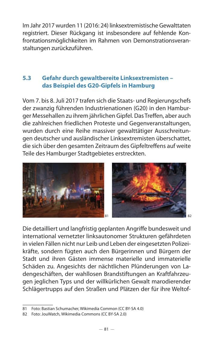 Seite 85 des Verfassungsschutzbericht 2017 Mecklenburg-Vorpommern