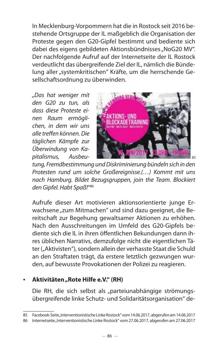 Seite 90 des Verfassungsschutzbericht 2017 Mecklenburg-Vorpommern