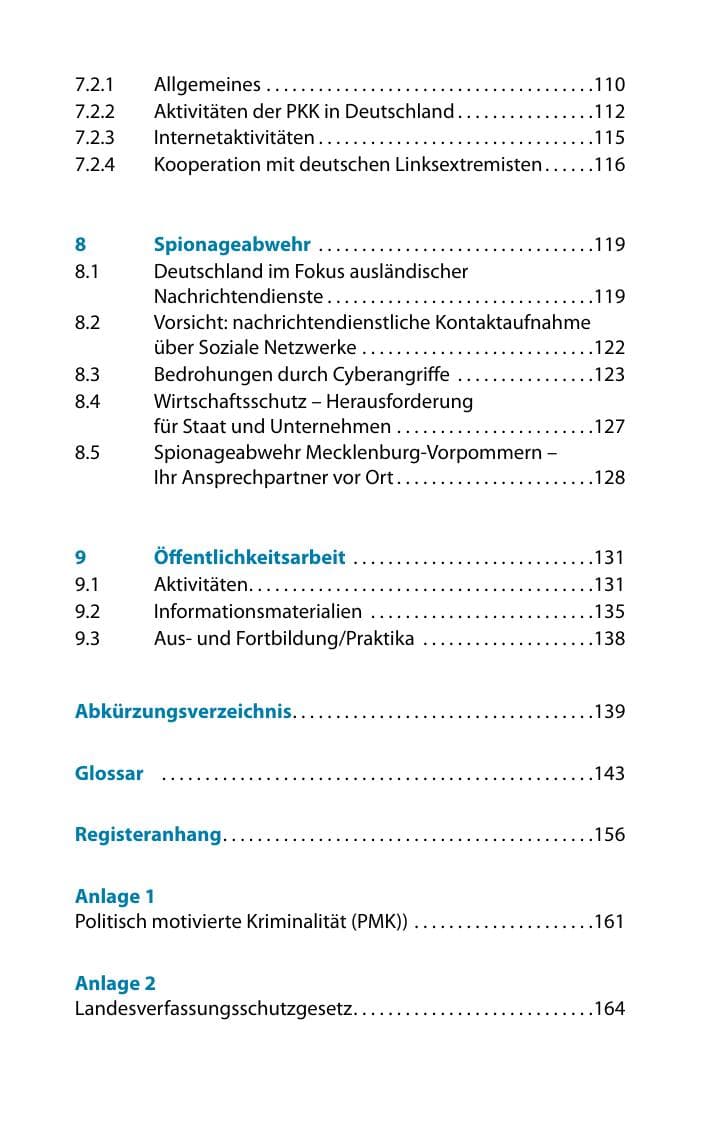 Seite 11 des Verfassungsschutzbericht 2018 Mecklenburg-Vorpommern