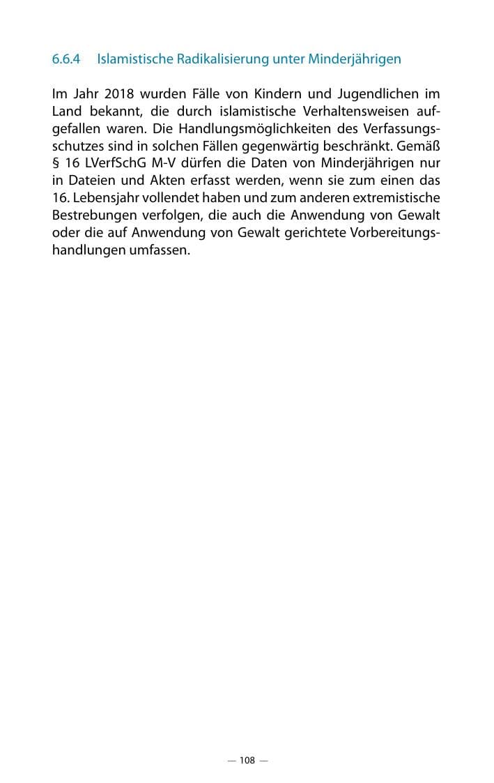 Seite 112 des Verfassungsschutzbericht 2018 Mecklenburg-Vorpommern