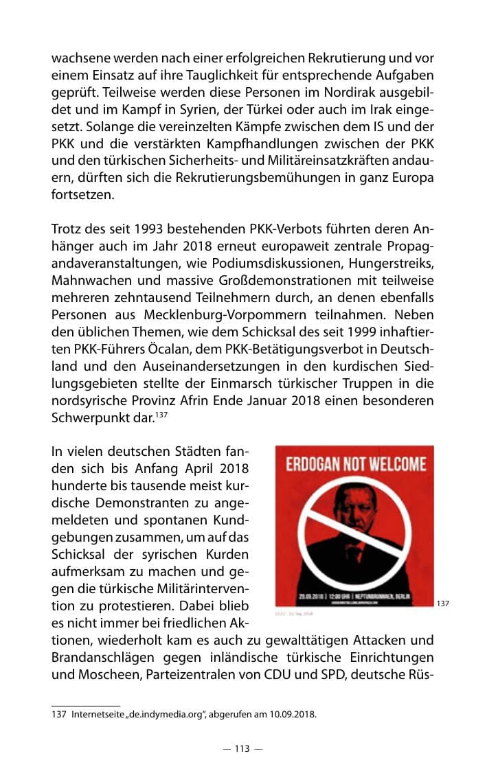 Seite 117 des Verfassungsschutzbericht 2018 Mecklenburg-Vorpommern