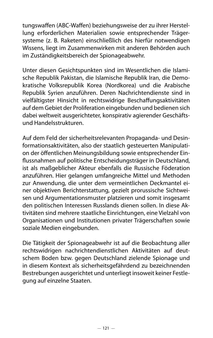 Seite 125 des Verfassungsschutzbericht 2018 Mecklenburg-Vorpommern