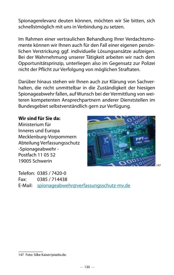 Seite 134 des Verfassungsschutzbericht 2018 Mecklenburg-Vorpommern