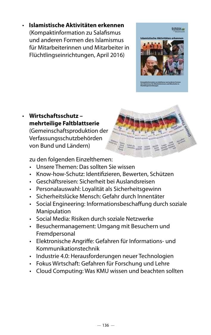 Seite 140 des Verfassungsschutzbericht 2018 Mecklenburg-Vorpommern