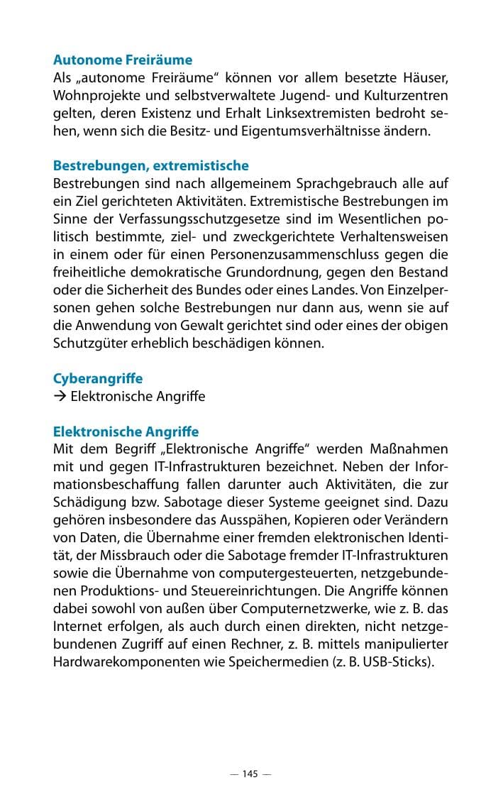 Seite 149 des Verfassungsschutzbericht 2018 Mecklenburg-Vorpommern