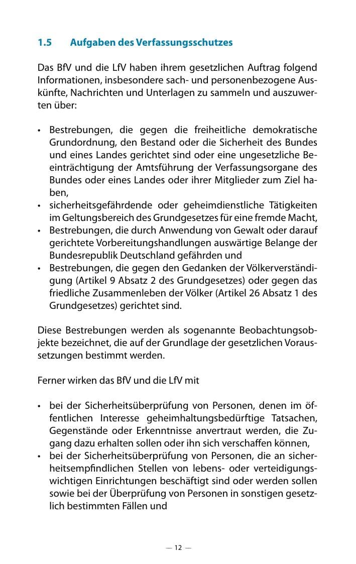 Seite 16 des Verfassungsschutzbericht 2018 Mecklenburg-Vorpommern