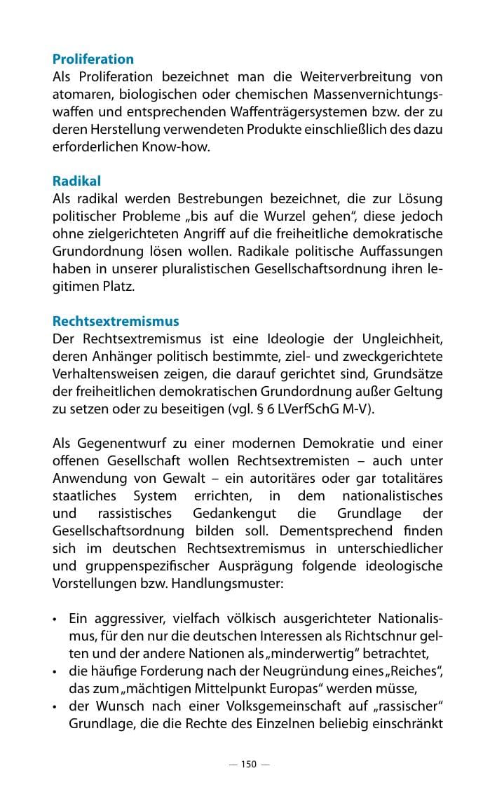 Seite 154 des Verfassungsschutzbericht 2018 Mecklenburg-Vorpommern