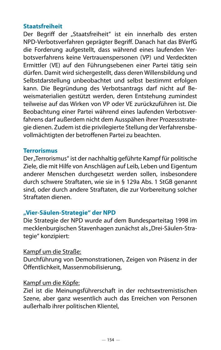 Seite 158 des Verfassungsschutzbericht 2018 Mecklenburg-Vorpommern