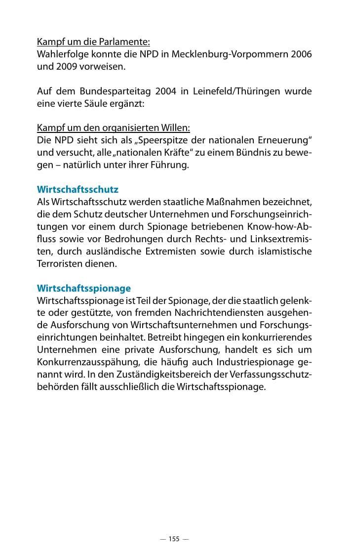 Seite 159 des Verfassungsschutzbericht 2018 Mecklenburg-Vorpommern