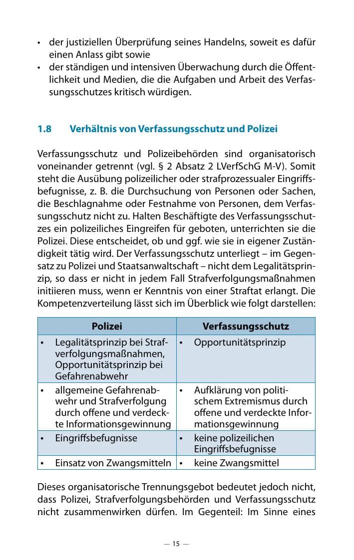Seite 19 des Verfassungsschutzbericht 2018 Mecklenburg-Vorpommern