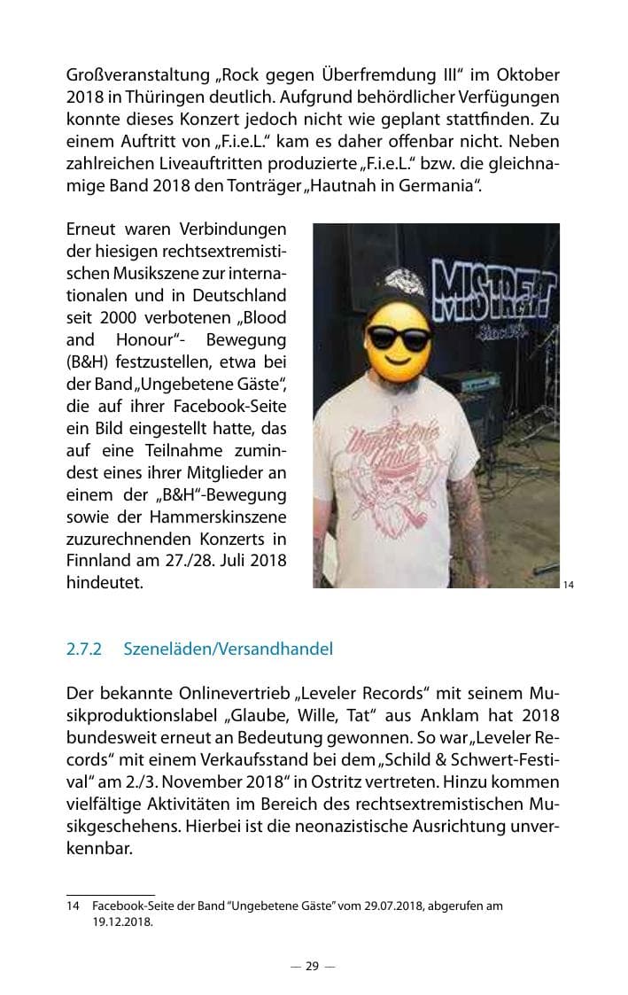 Seite 33 des Verfassungsschutzbericht 2018 Mecklenburg-Vorpommern