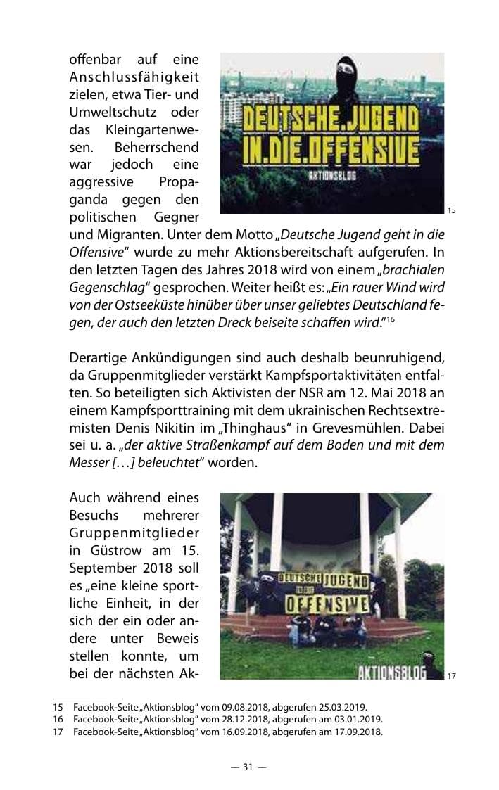 Seite 35 des Verfassungsschutzbericht 2018 Mecklenburg-Vorpommern