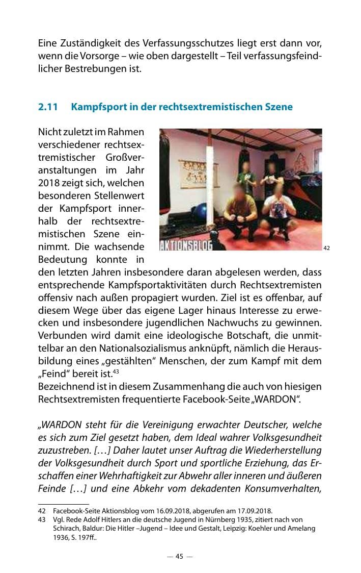Seite 49 des Verfassungsschutzbericht 2018 Mecklenburg-Vorpommern