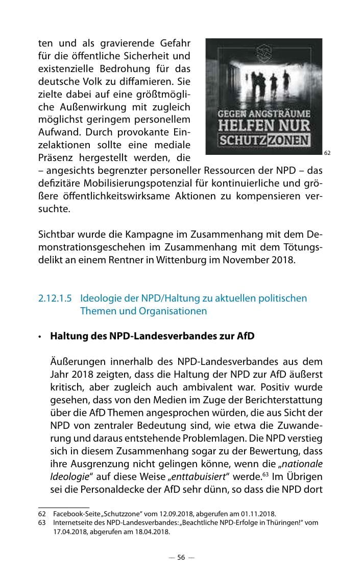 Seite 60 des Verfassungsschutzbericht 2018 Mecklenburg-Vorpommern