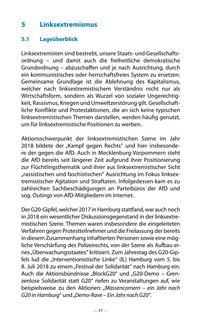 Seite 81 des Verfassungsschutzbericht 2018 Mecklenburg-Vorpommern