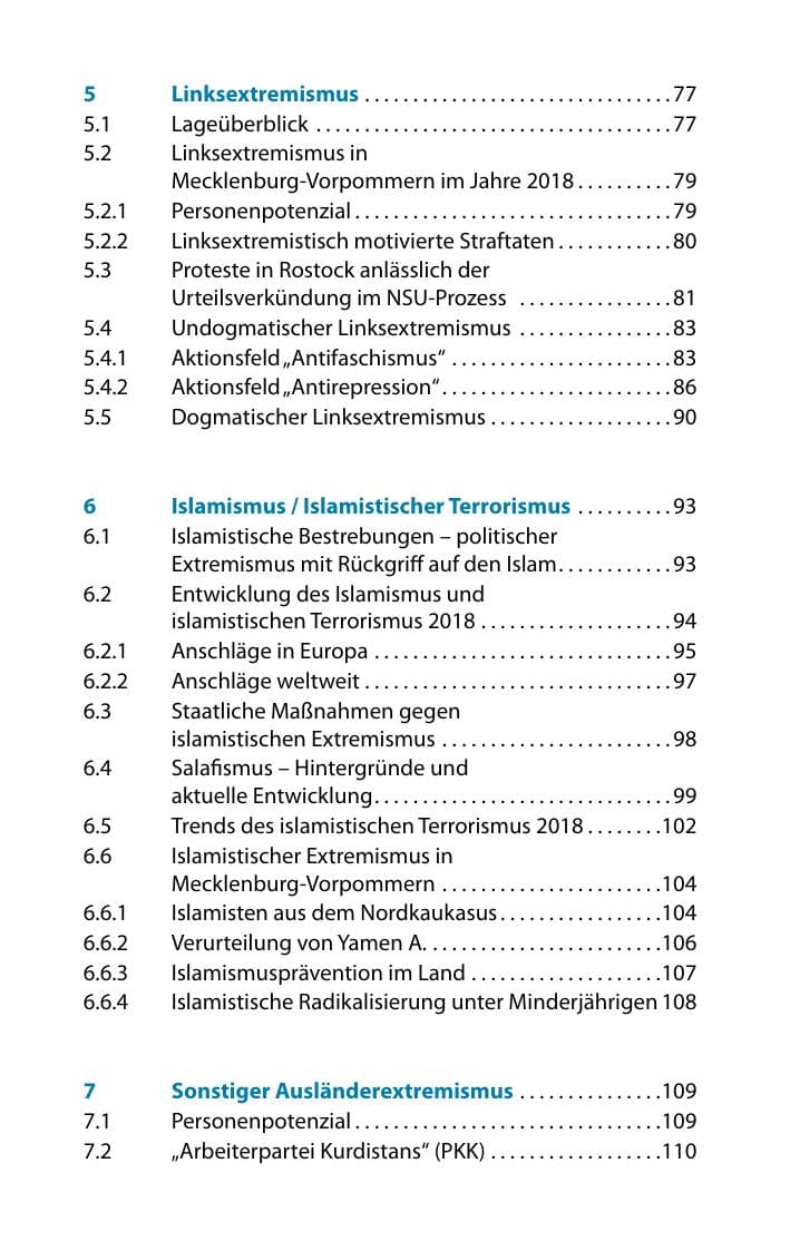 Seite 10 des Verfassungsschutzbericht 2018 Mecklenburg-Vorpommern