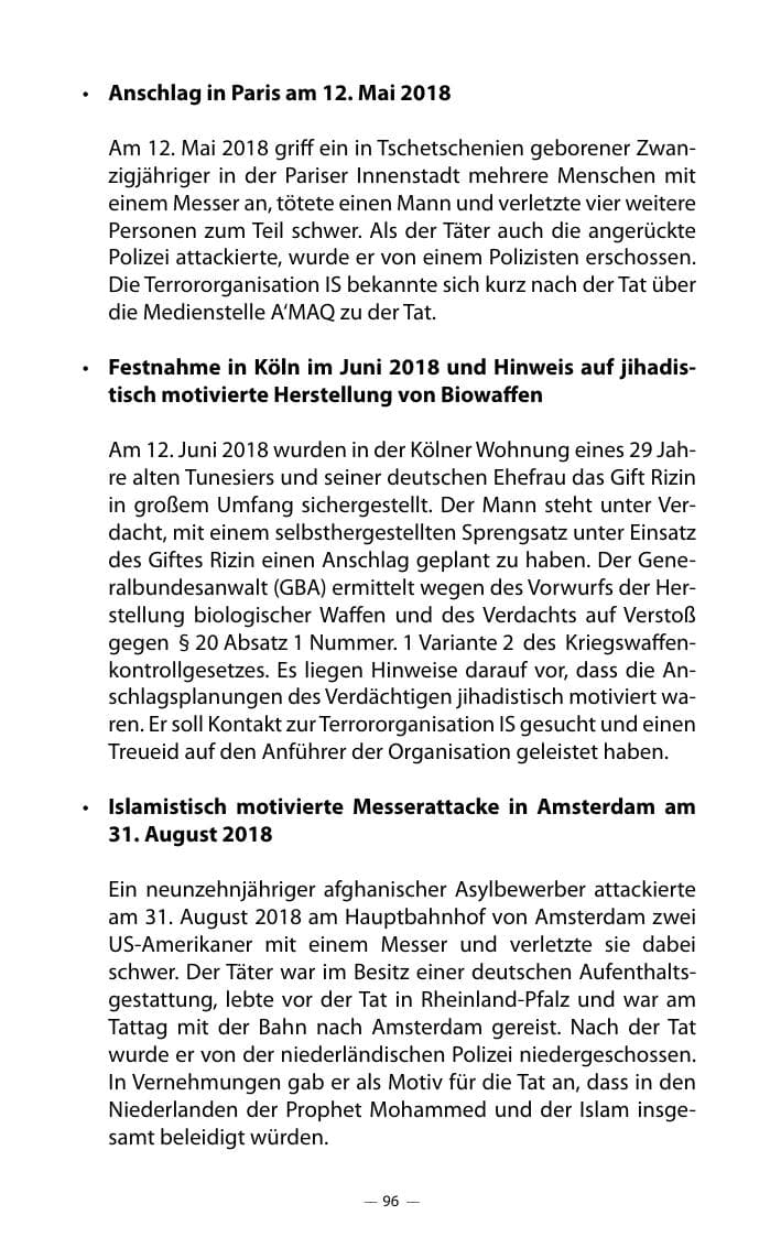 Seite 100 des Verfassungsschutzbericht 2018 Mecklenburg-Vorpommern