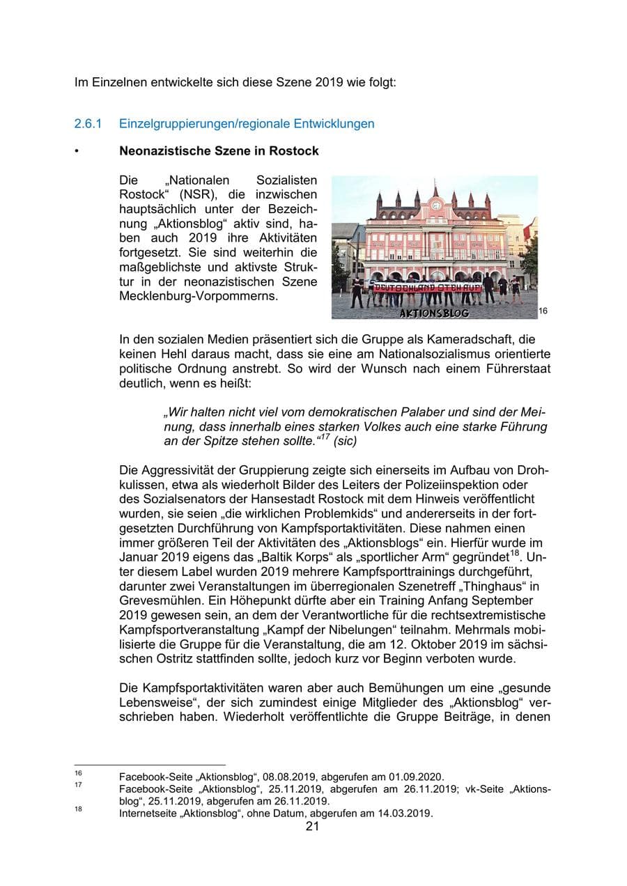 Seite 25 des Verfassungsschutzbericht 2019 Mecklenburg-Vorpommern
