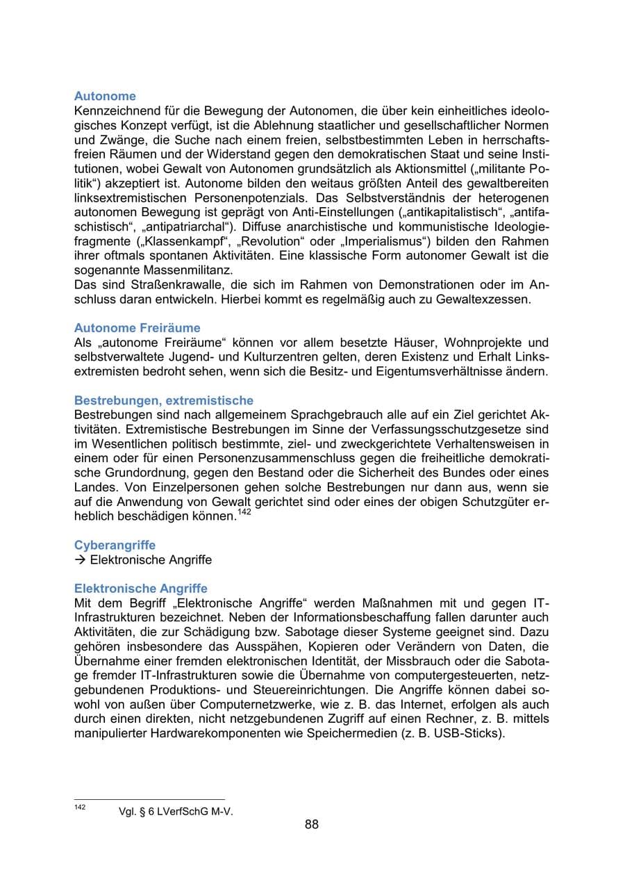 Seite 91 des Verfassungsschutzbericht 2019 Mecklenburg-Vorpommern