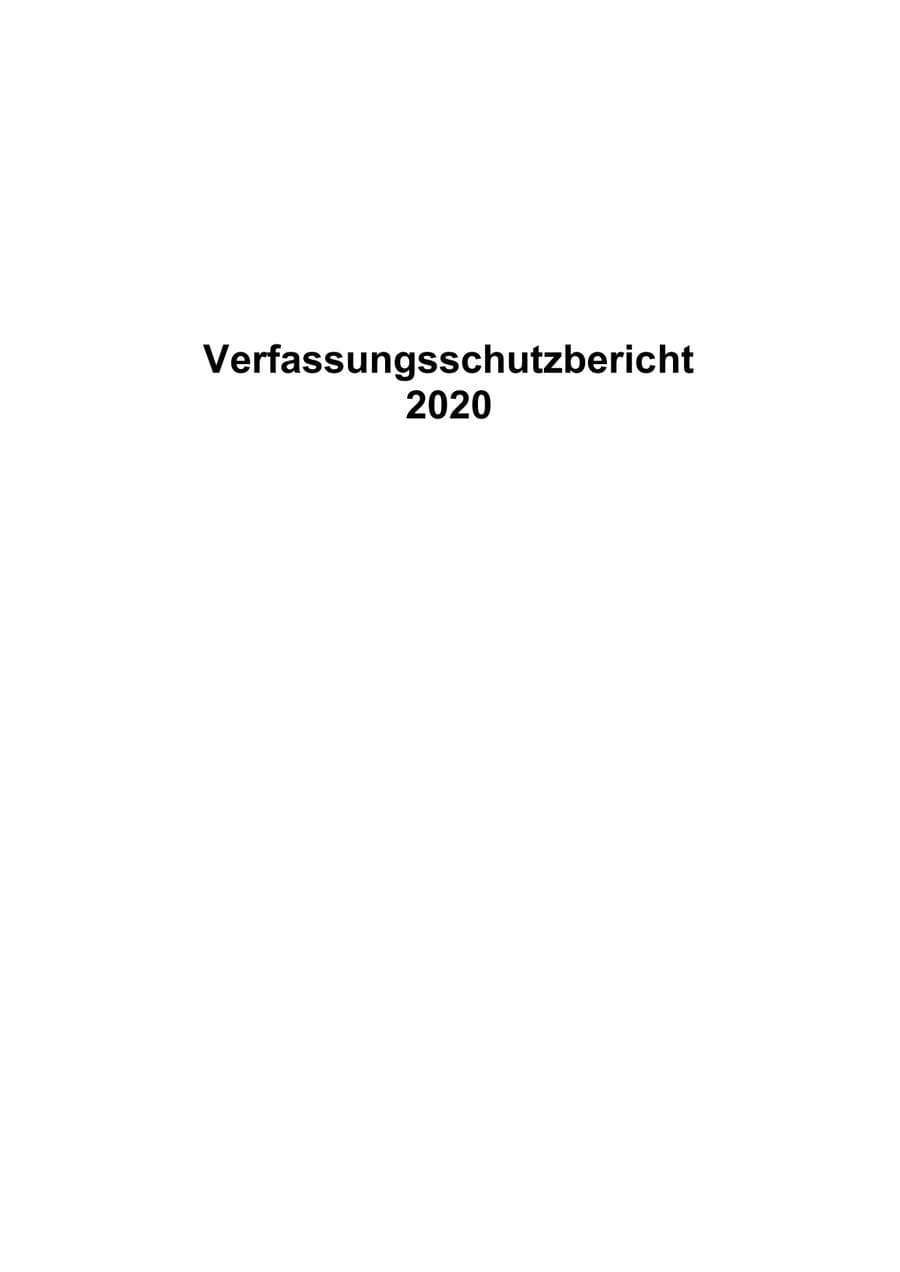 Seite 2 des Verfassungsschutzbericht 2020 Mecklenburg-Vorpommern