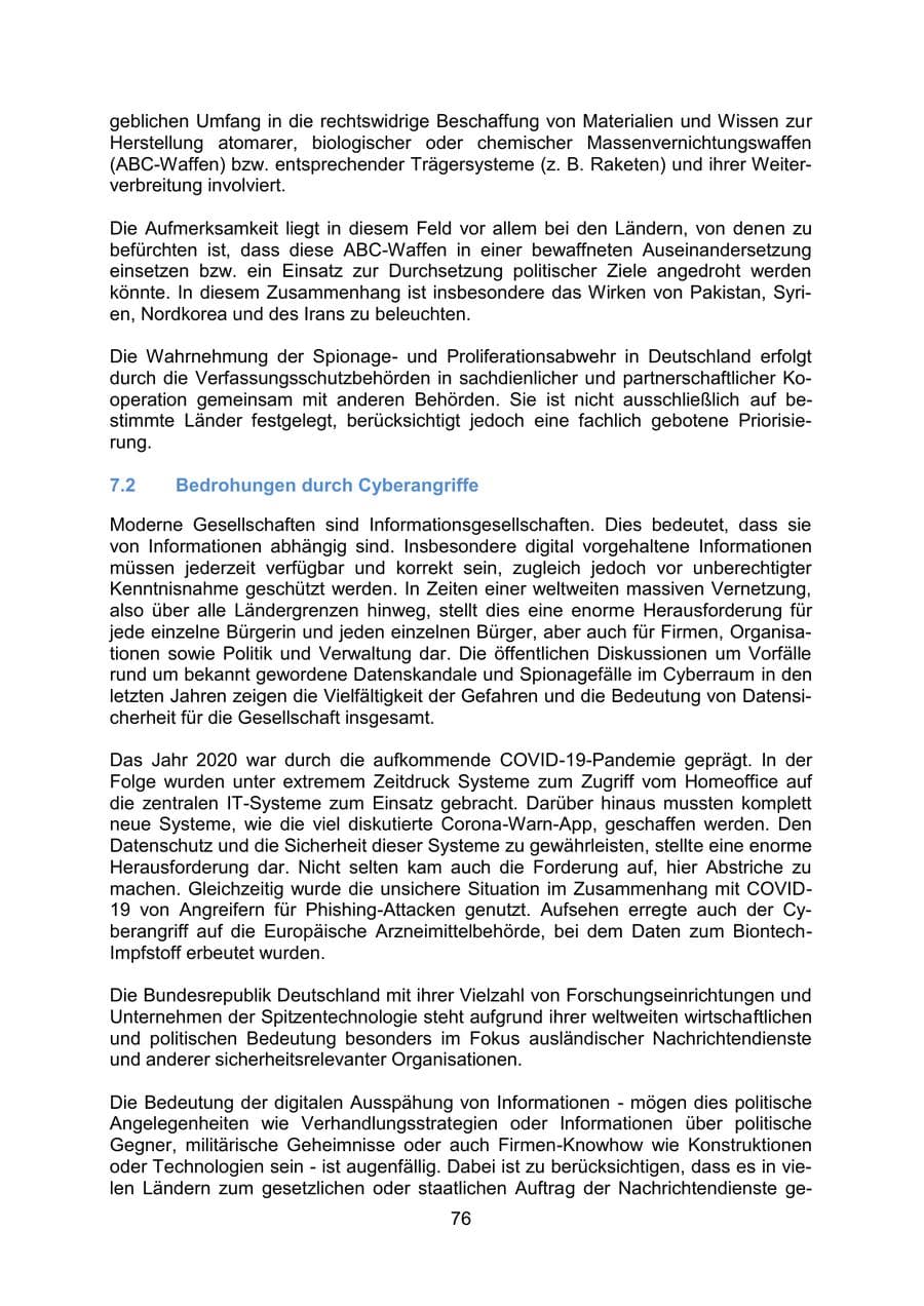 Seite 79 des Verfassungsschutzbericht 2020 Mecklenburg-Vorpommern
