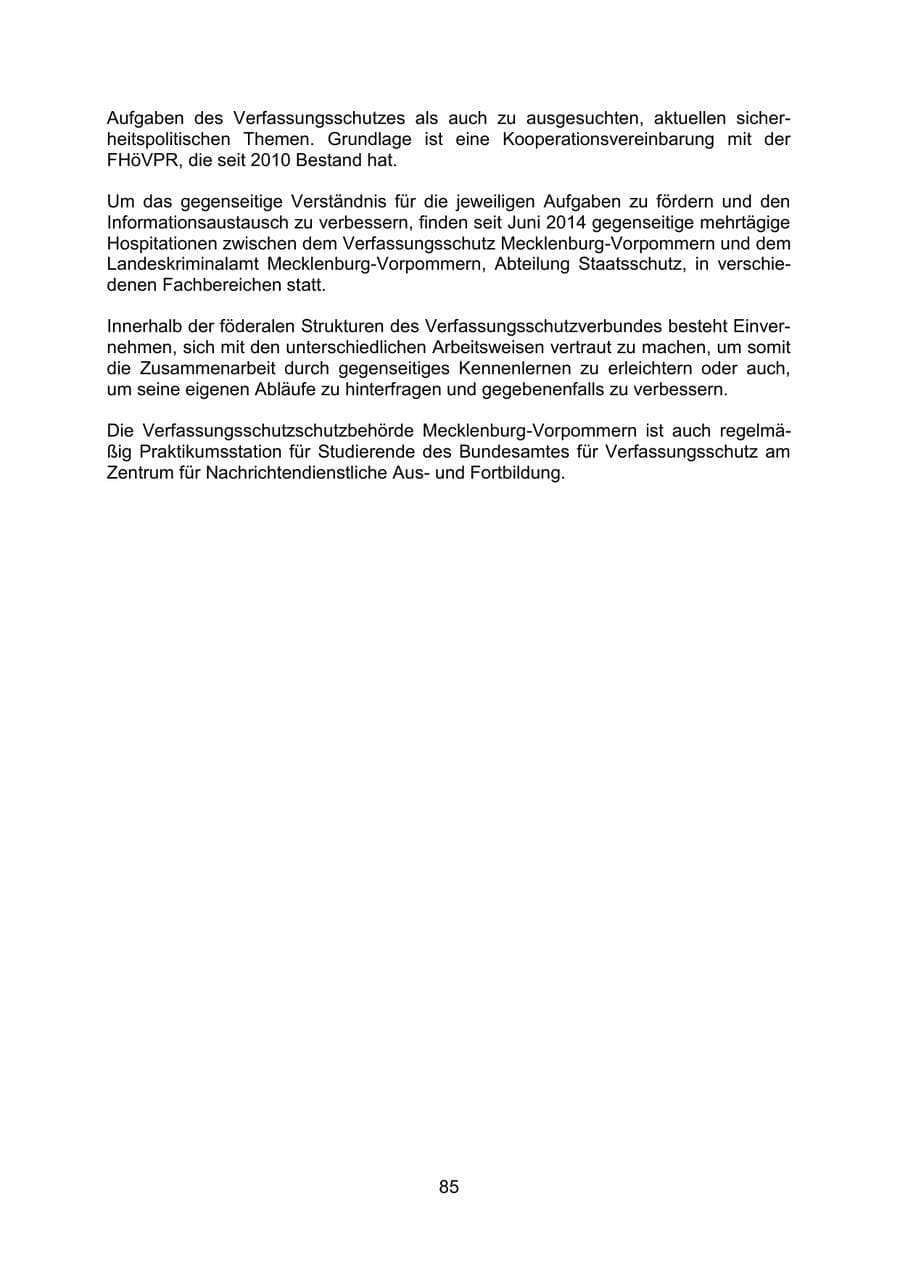 Seite 87 des Verfassungsschutzbericht 2020 Mecklenburg-Vorpommern