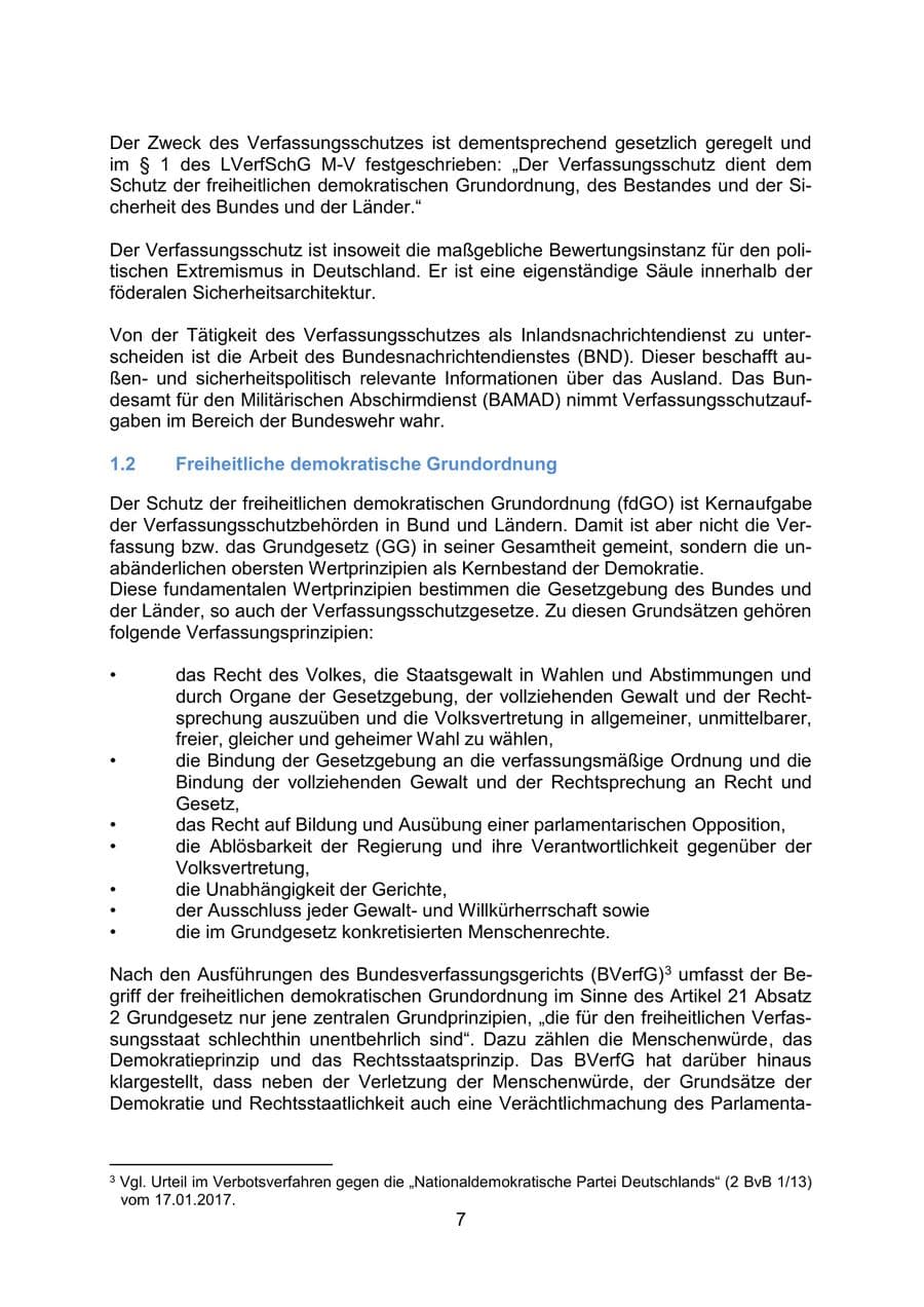 Seite 10 des Verfassungsschutzbericht 2020 Mecklenburg-Vorpommern
