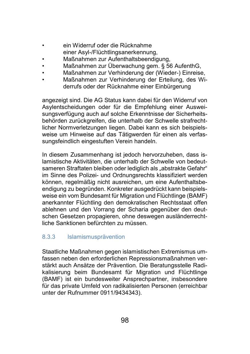Seite 102 des Verfassungsschutzbericht 2021 Mecklenburg-Vorpommern