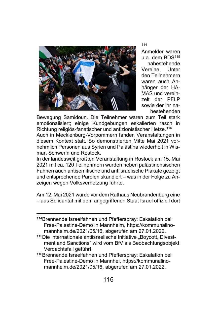 Seite 120 des Verfassungsschutzbericht 2021 Mecklenburg-Vorpommern