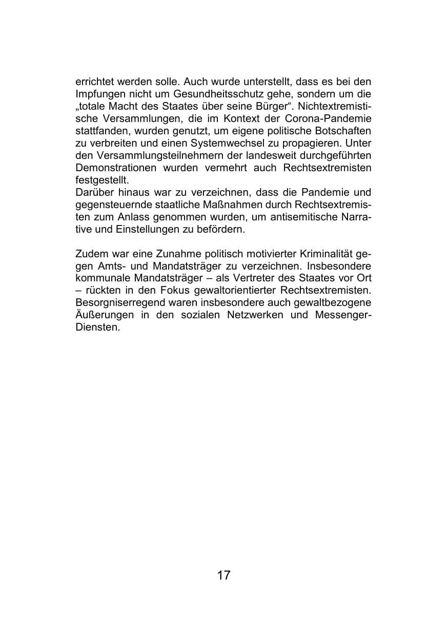 Seite 21 des Verfassungsschutzbericht 2021 Mecklenburg-Vorpommern