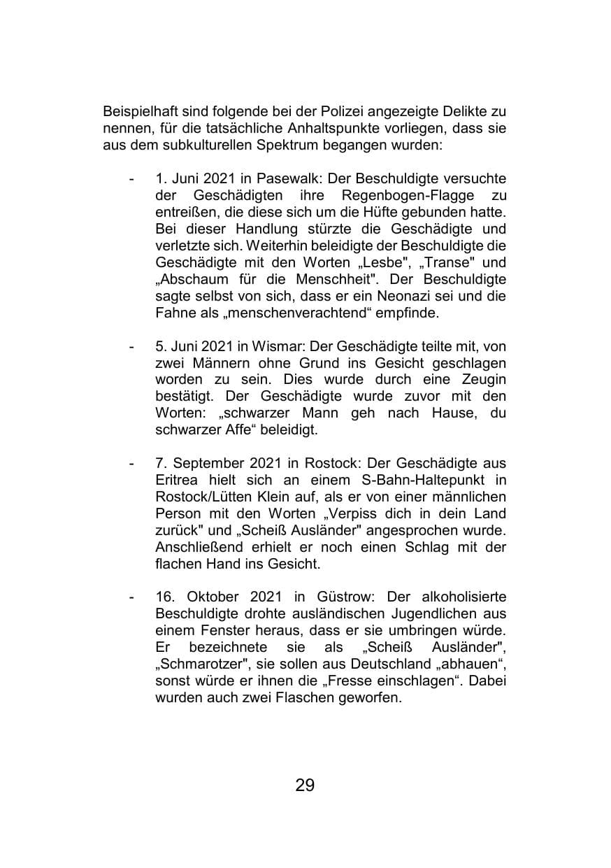 Seite 33 des Verfassungsschutzbericht 2021 Mecklenburg-Vorpommern