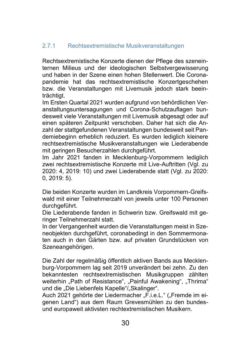 Seite 34 des Verfassungsschutzbericht 2021 Mecklenburg-Vorpommern