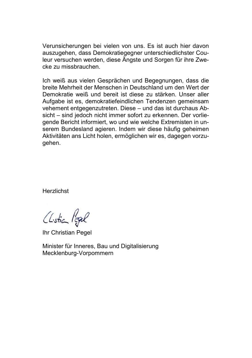 Seite 5 des Verfassungsschutzbericht 2021 Mecklenburg-Vorpommern