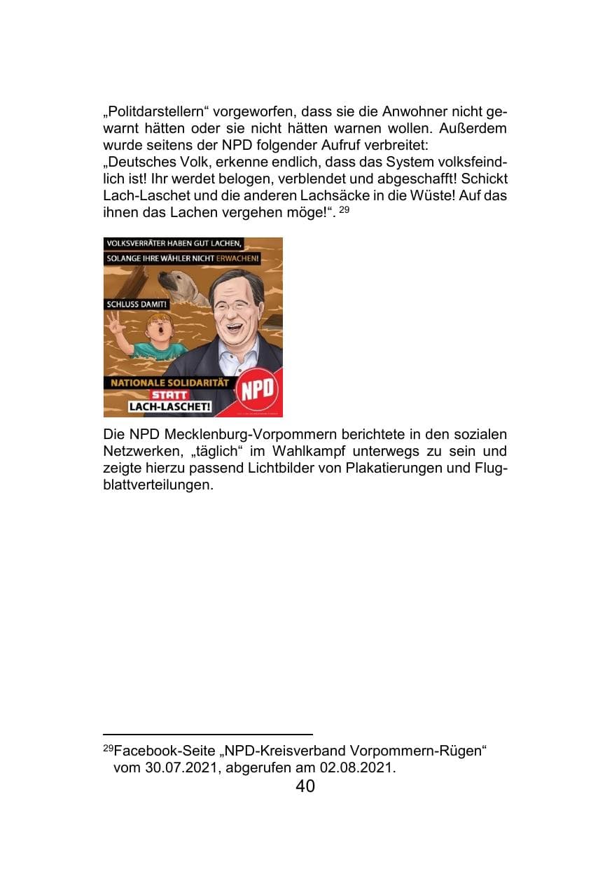 Seite 44 des Verfassungsschutzbericht 2021 Mecklenburg-Vorpommern