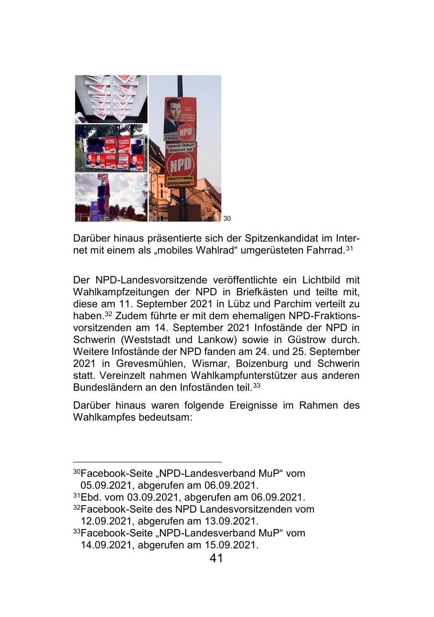 Seite 45 des Verfassungsschutzbericht 2021 Mecklenburg-Vorpommern