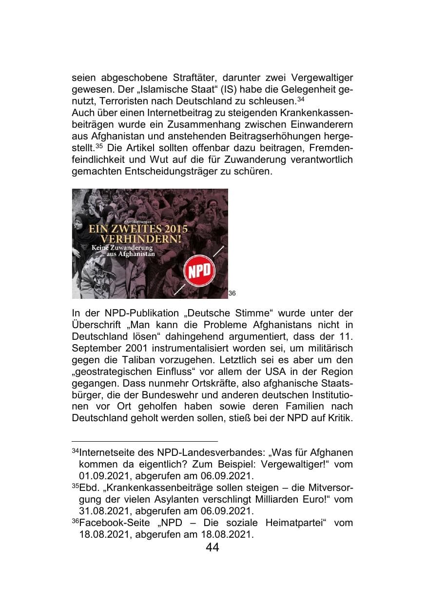 Seite 48 des Verfassungsschutzbericht 2021 Mecklenburg-Vorpommern