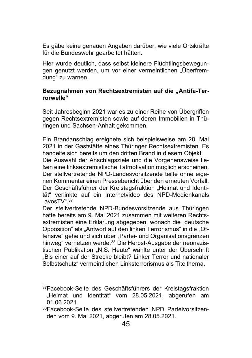 Seite 49 des Verfassungsschutzbericht 2021 Mecklenburg-Vorpommern